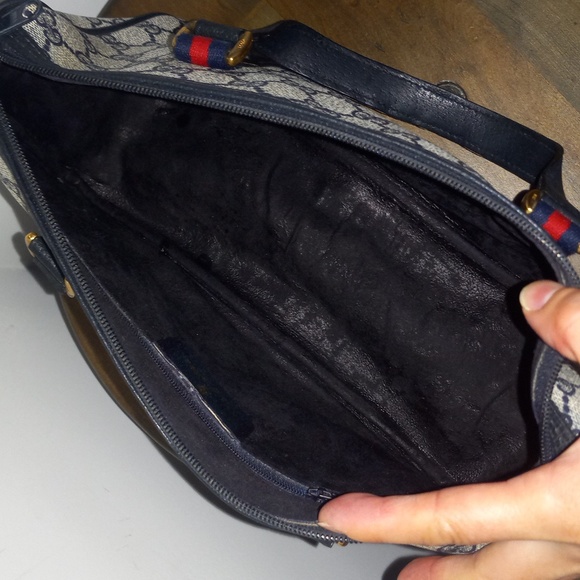 Authentic Vintage Gucci GG Monogram Supreme Sherry Web Ophidia Boston Doctor Bag - Picture 9 of 11